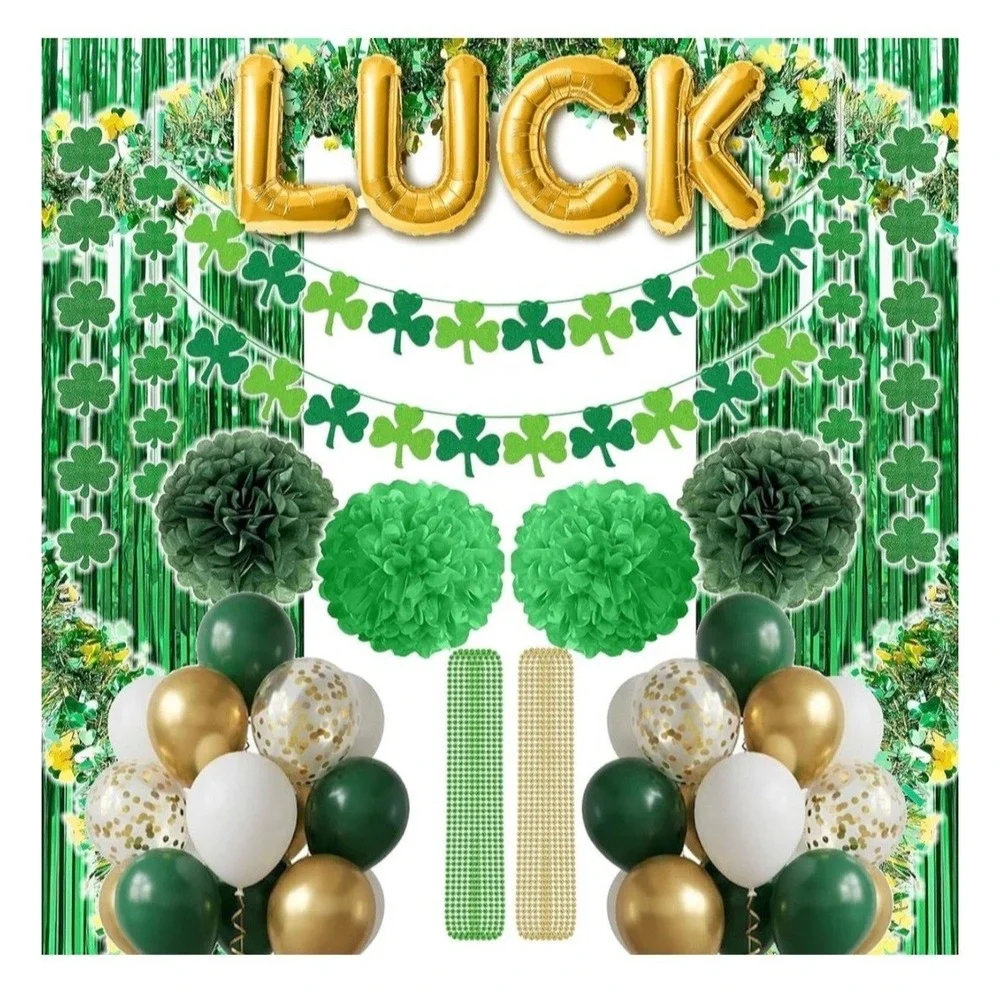 St. Patrick's Day Party Decoration Set 57 Pieces Of Shamrock'n Fun Decor Neck...